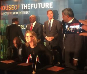 Prime Minister Mark Rutte and CEO Lara van Druten together with partners