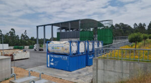 A 5 digester tank Waste Transformer transforming food waste from a waste management company.
